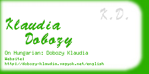 klaudia dobozy business card